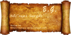 Bényei Gergő névjegykártya